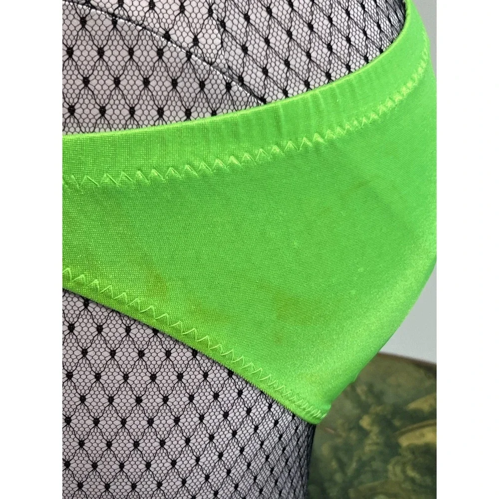 Vintage Hot Line Neon Green Men's Briefs Retro Swim Trunks Intimates Size S